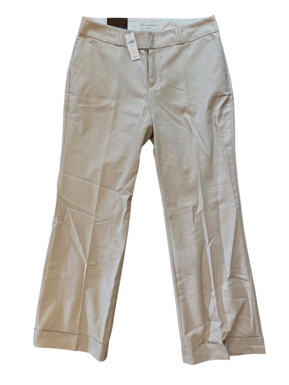 NWT Banana Republic Jackson Fit Cream Wide-Leg Dress Pants Size 10S